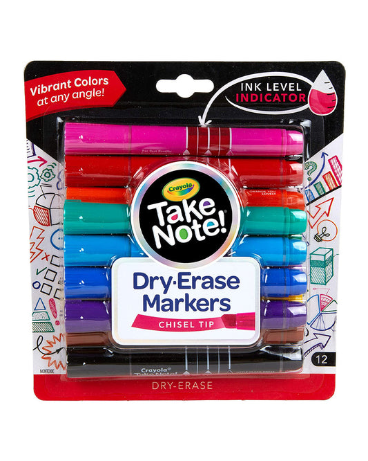 Crayola Take Note! Broad Line Dry Erase Markers Colored Pack of 12