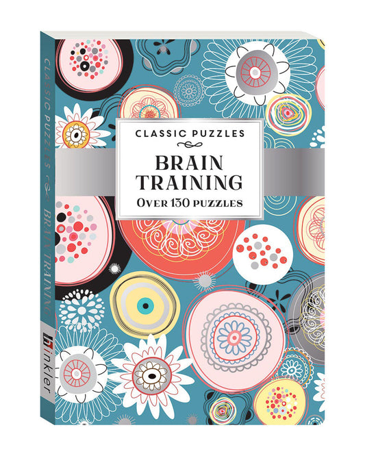 Hinkler Classic Puzzles Brain Training Blue Abstract Flora Pack of 2