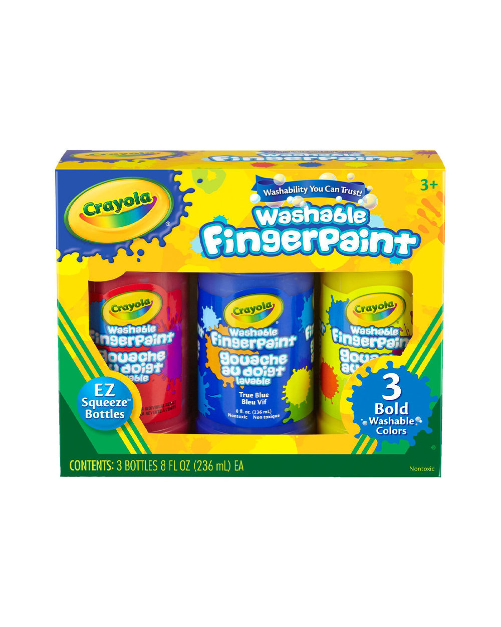 Crayola 8oz Washable Fingerpaint Bold Colors Pack of 3