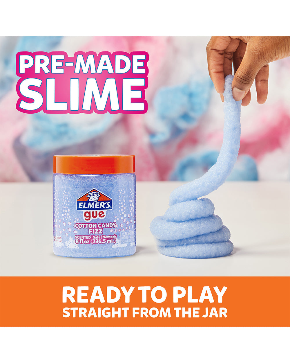 Elmer's 236.5ML Gue Cotton Candy Fizz Premade Gue Slime Blue