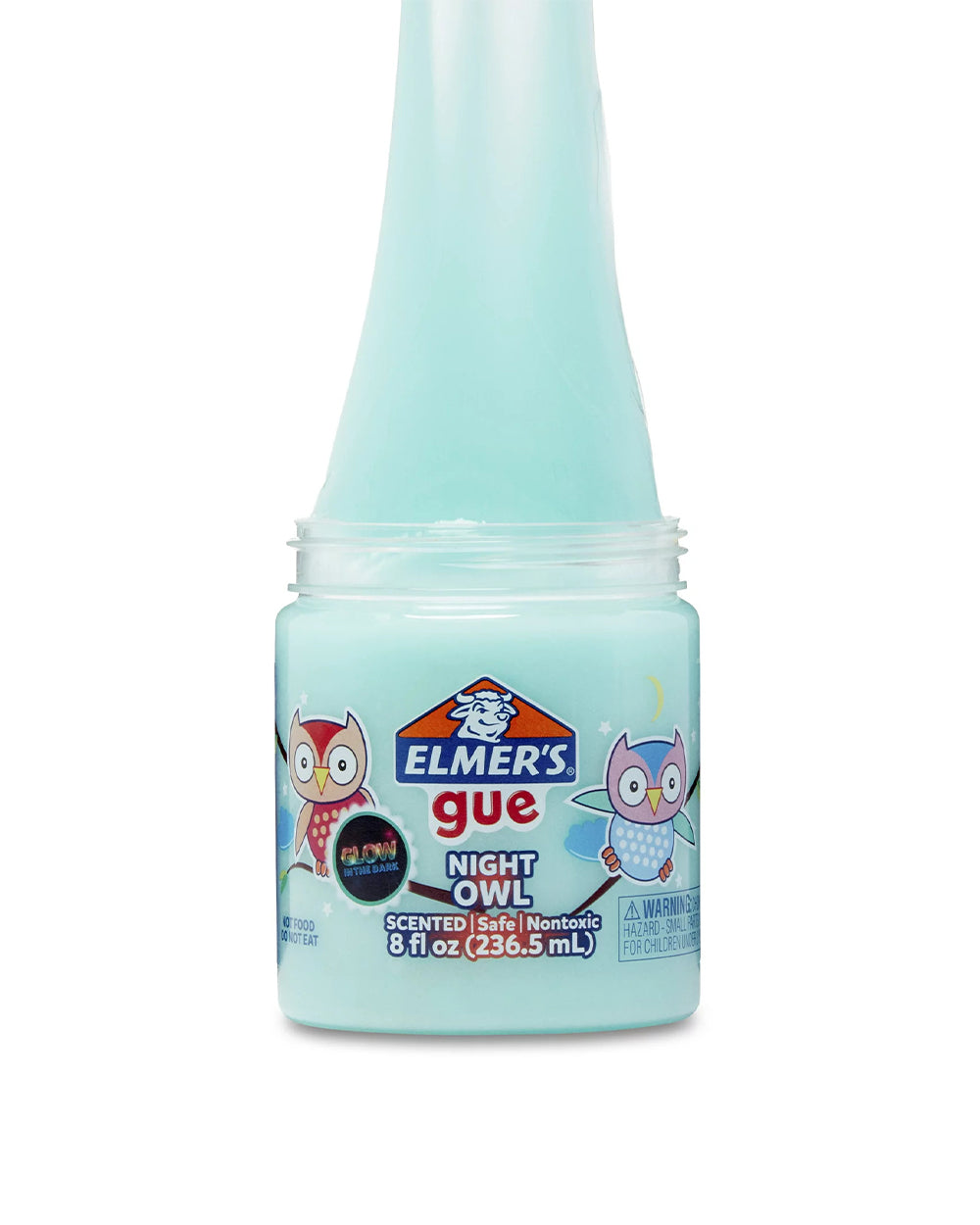 Elmer's 236.5ML Night Owl Glow in The Dark Scented Premade Gue Slime Turquoise