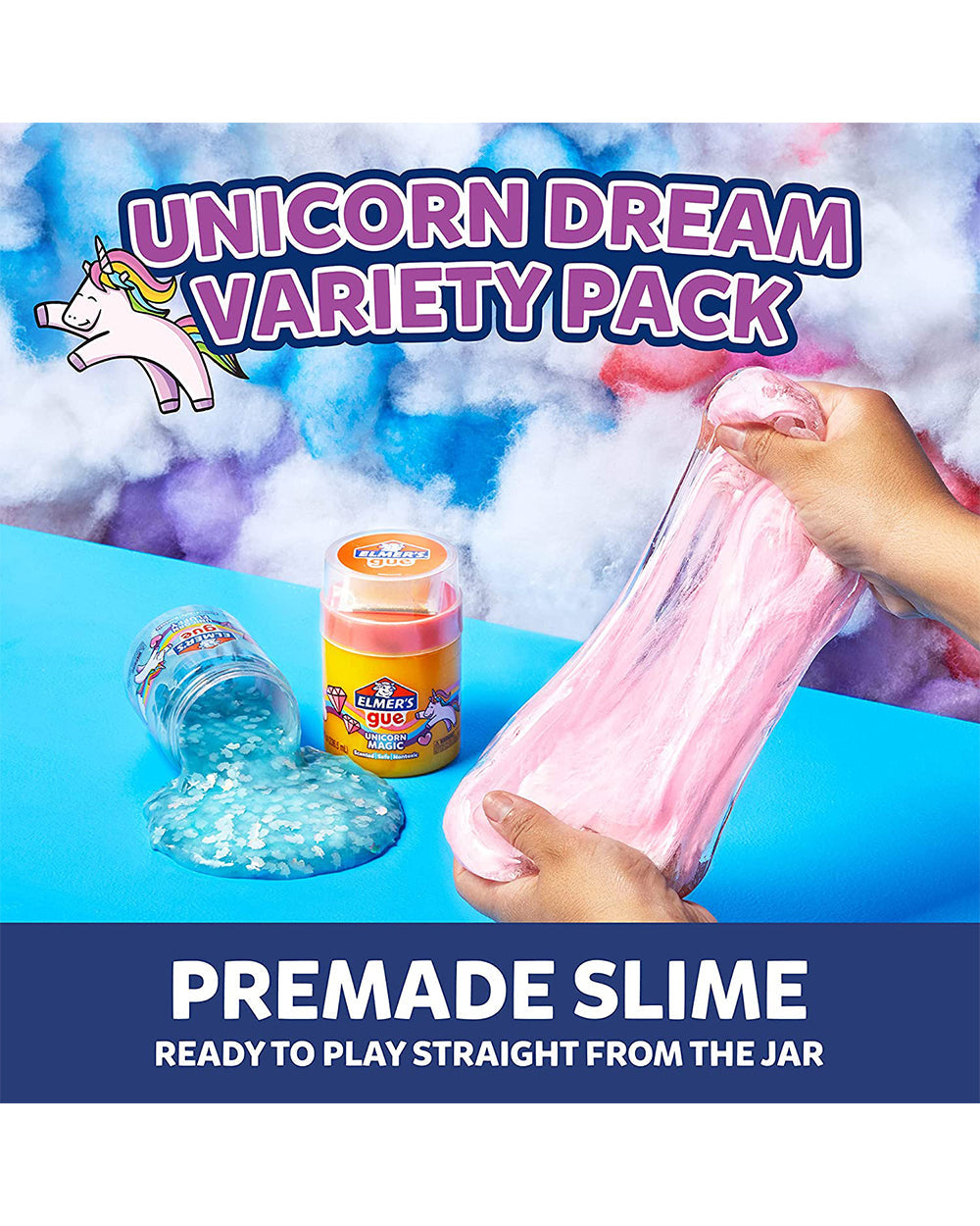 Elmer’s Gue Premade Slime Unicorn Dream Slime Kit Pack of 3