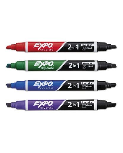 Expo 2 in 1 Dry Erase Markers Pack of 4