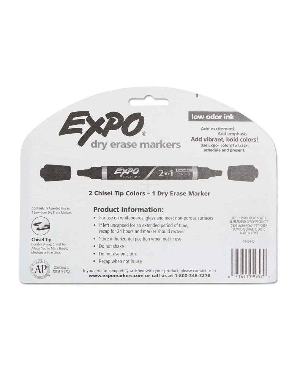 Expo 2 in 1 Dry Erase Markers Pack of 4