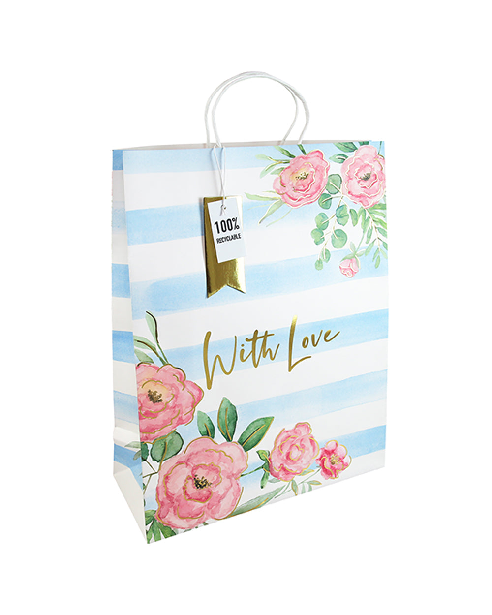 Eurowrap Floral Stripe Extra Large Gift Bag