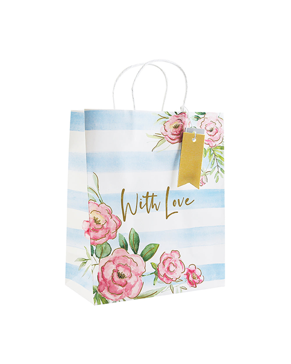 Eurowrap Floral Stripe Large Gift Bag