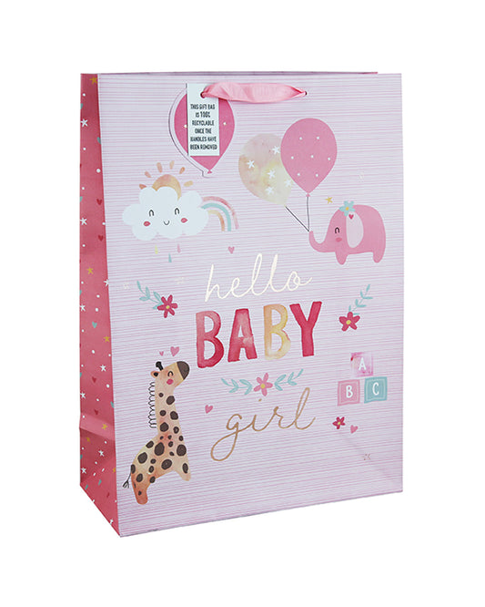 Eurowrap Baby Girl Extra Large Gift Bag