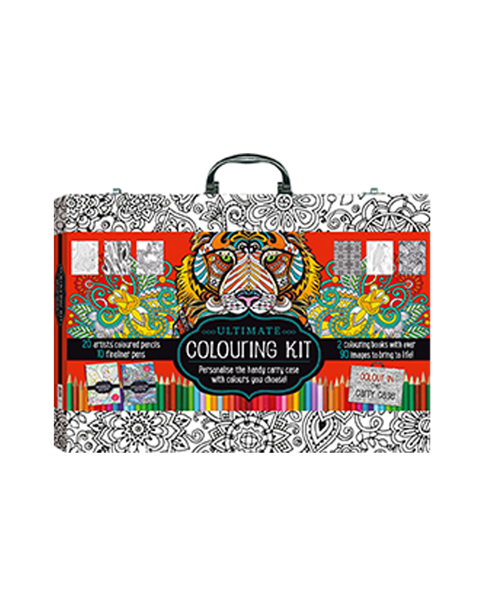 Hinkler Ultimate Coloring Carry Case Animals & Patterns Kaleidoscope