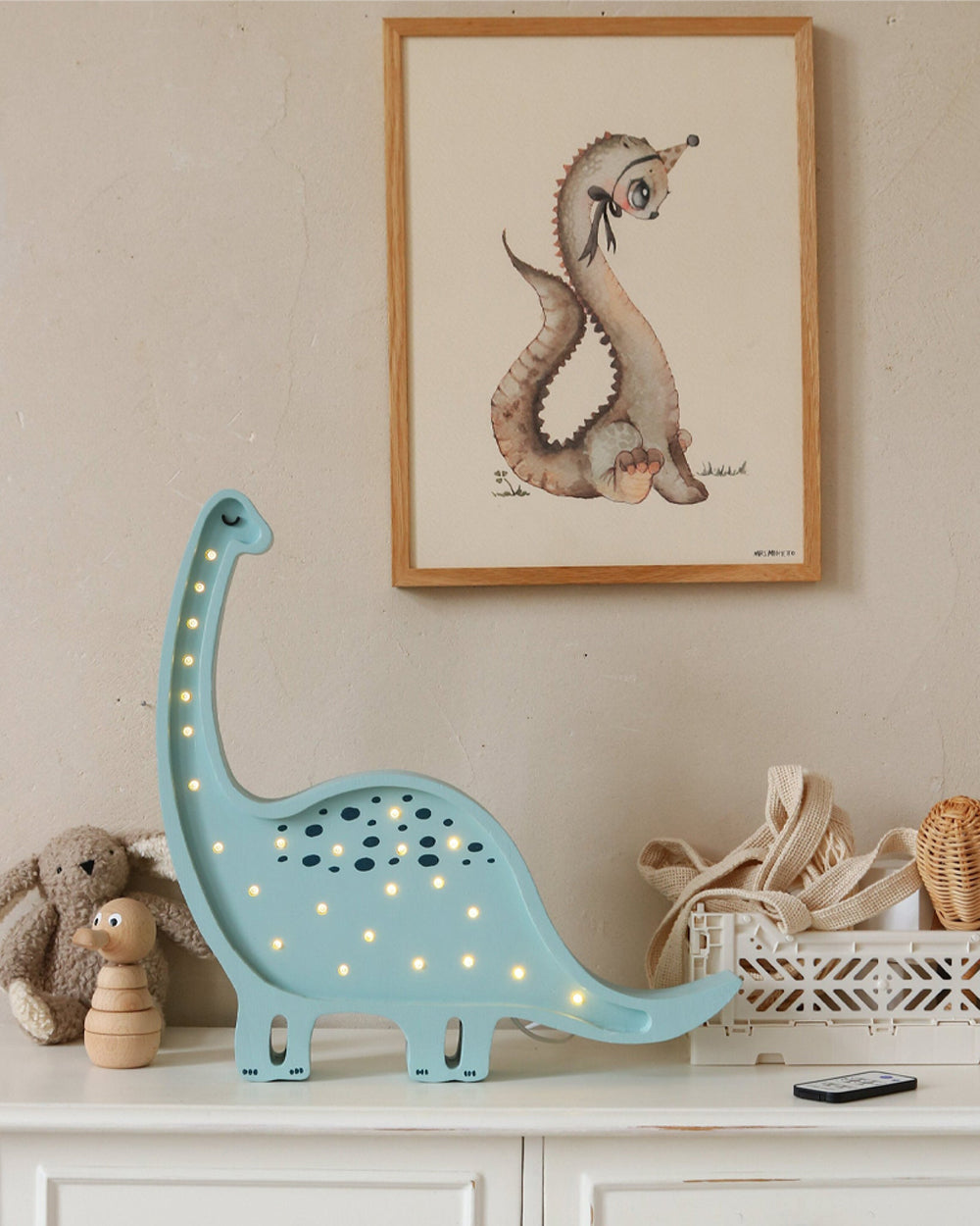 Little Lights Dino Diplodocus Lamp Prehistoric Blue