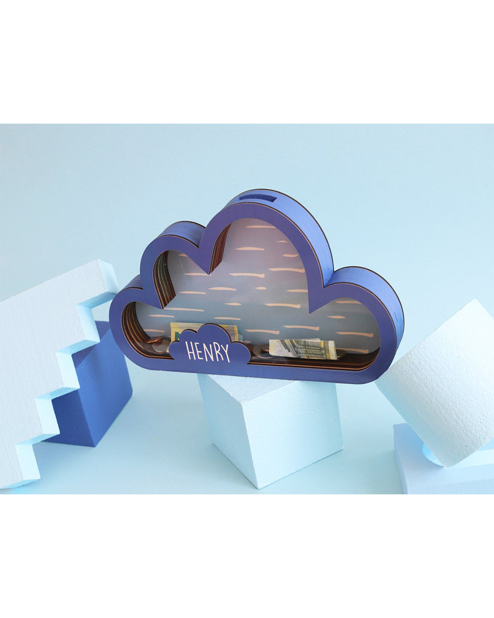 HenkiUp Blue Cloud Piggy Bank