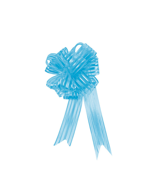 Wrap & Roll 5 inch Blue Organza Pull Bow