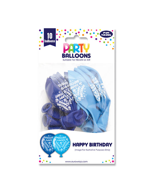 Fun House Party Balloons Blue Pack of 10