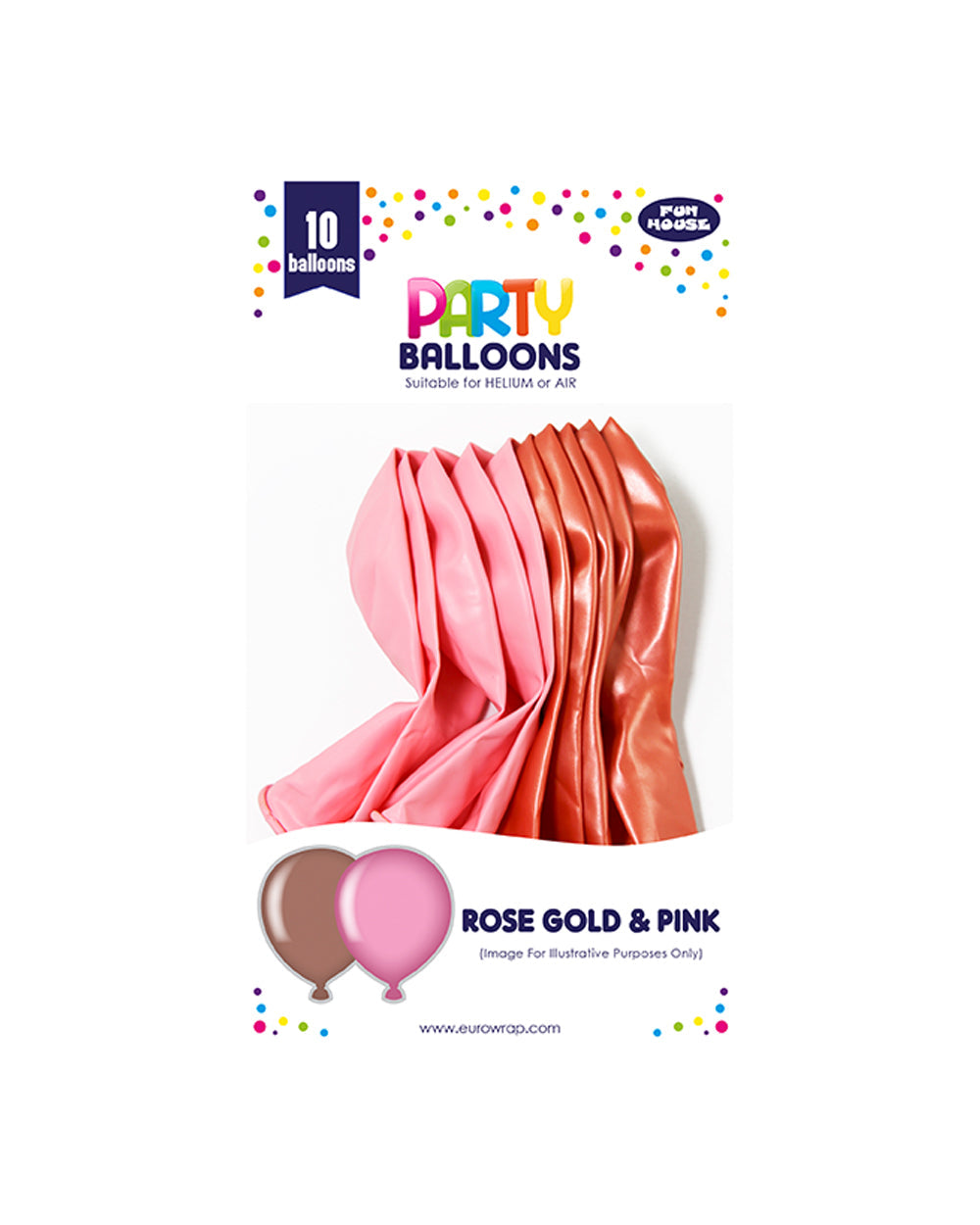 Fun House Assorted Pink & Rose Gold Balloons Pack of 10