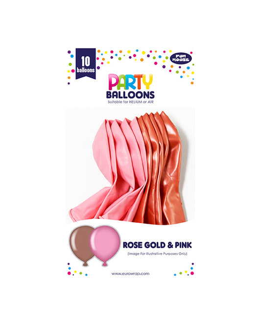 Fun House Assorted Pink & Rose Gold Balloons Pack of 10