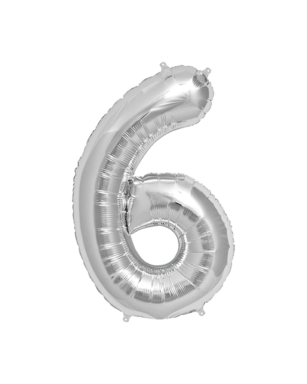 Ballunar Number 6 Silver Foil Balloon 65cm