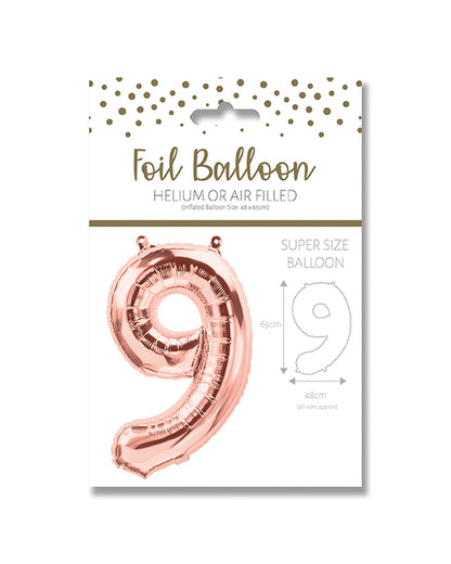 Ballunar Number 9 Gore Gold Foil Balloon 65cm