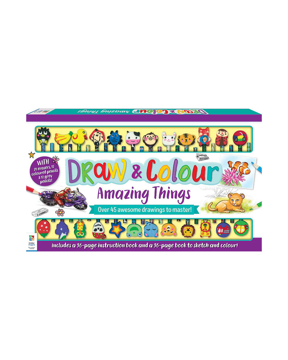 Hinkler Draw & Color Amazing Things 24 Pencil Set