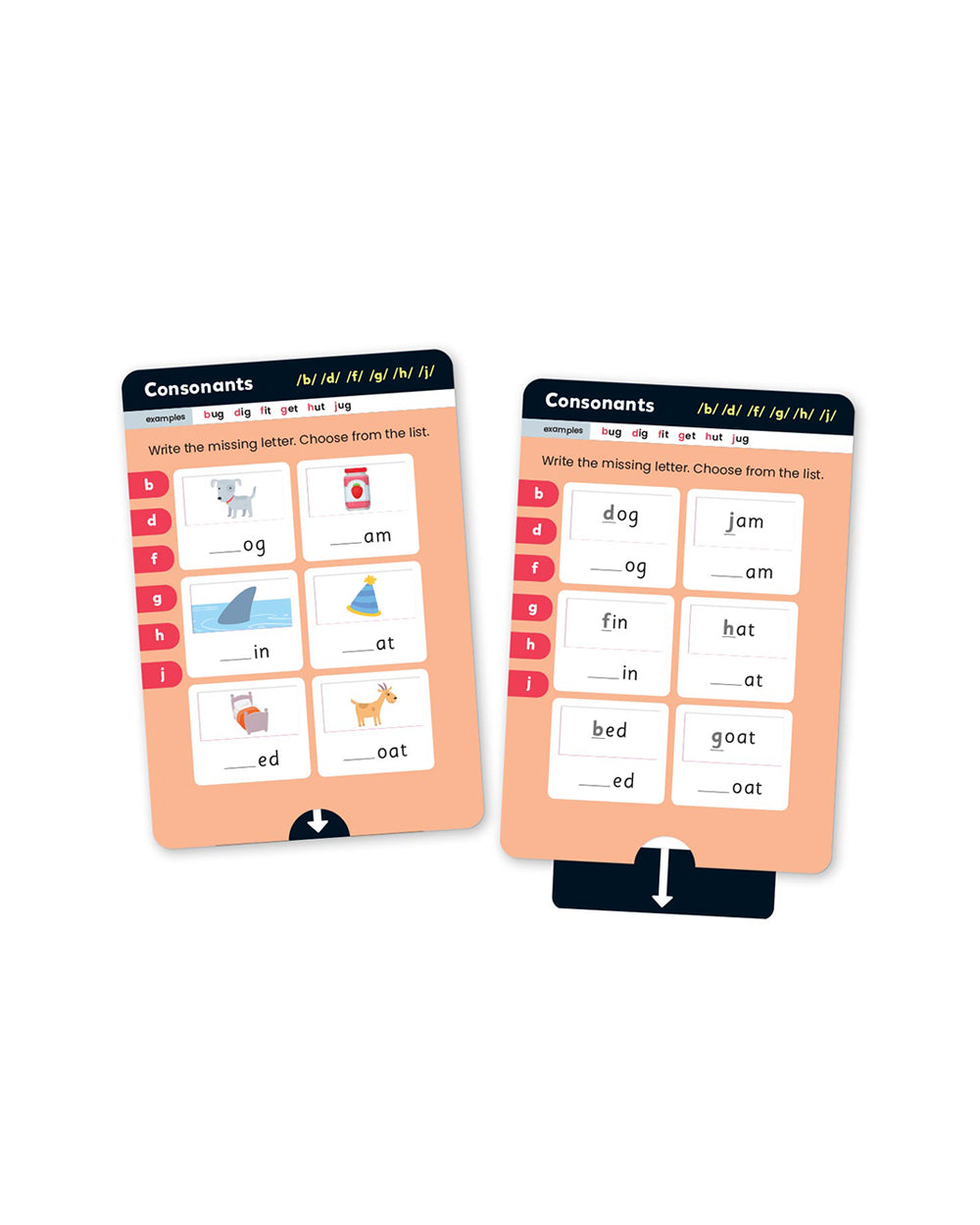 Hinkler Junior Explorers Phonics Pull the Tab Flash Cards