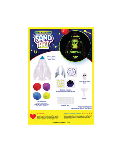 Creativity for Kids Glow in the Dark Sand Art Rocket Ship