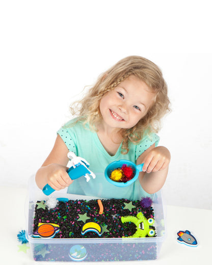 Creativity for Kids Sensory Bin Outer Space