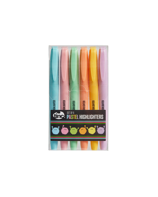 Tinc Set Of 6 Pastel Highlighters