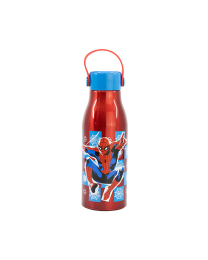 Stor 760ML Flexi Handle Aluminium Bottle Spiderman Arachnid Grid