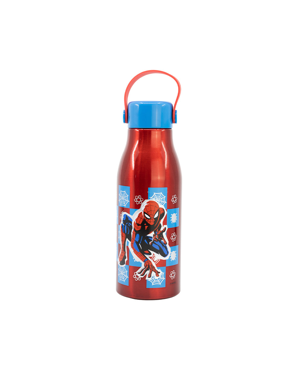 Stor 760ML Flexi Handle Aluminium Bottle Spiderman Arachnid Grid