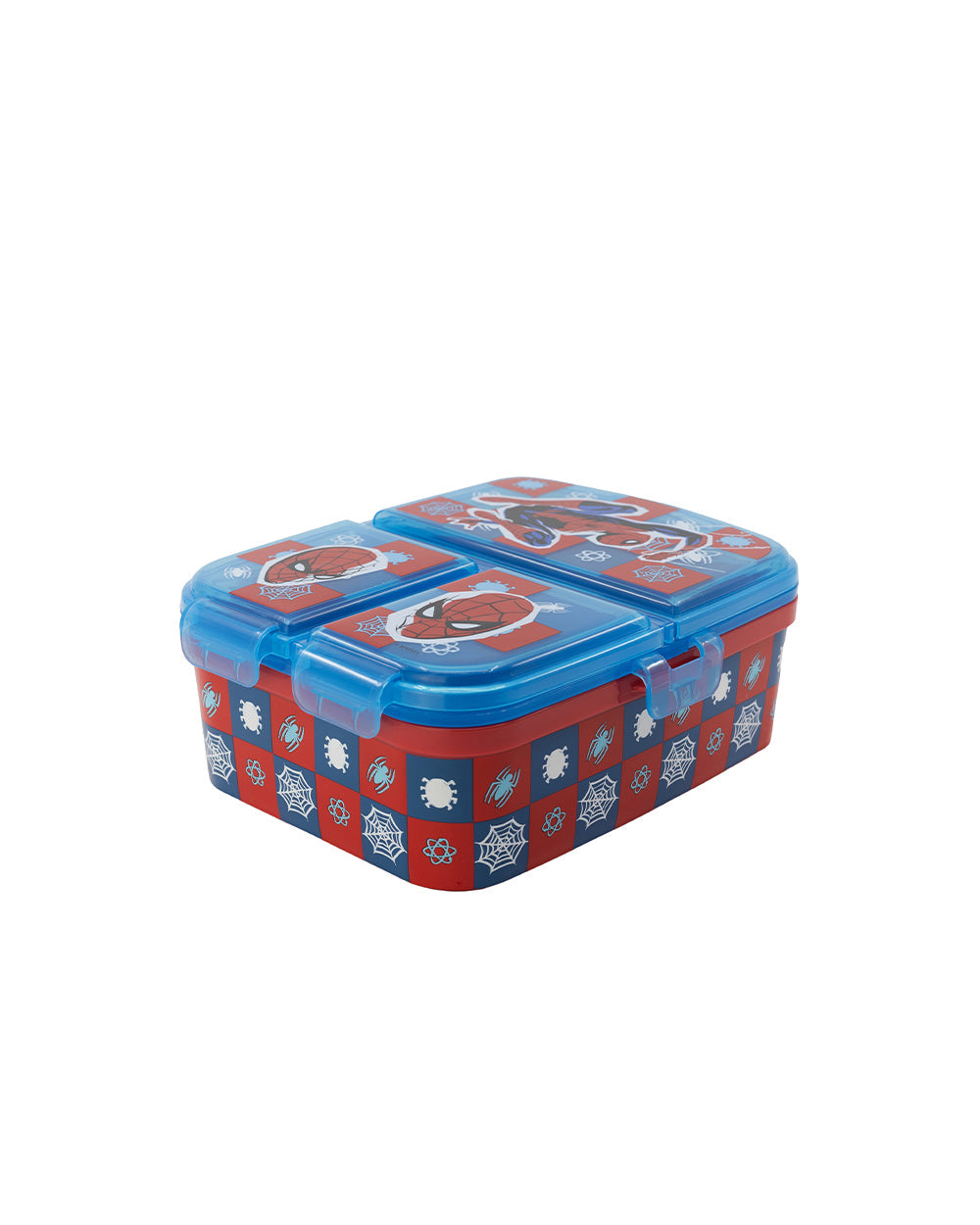 Stor XL Multi Compartment Rectangular Sandwich Box Spiderman Arachnid Grid